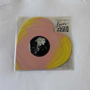 Taylor Swift Lover Live From Paris Vinyl - Pink and Yellow Heart